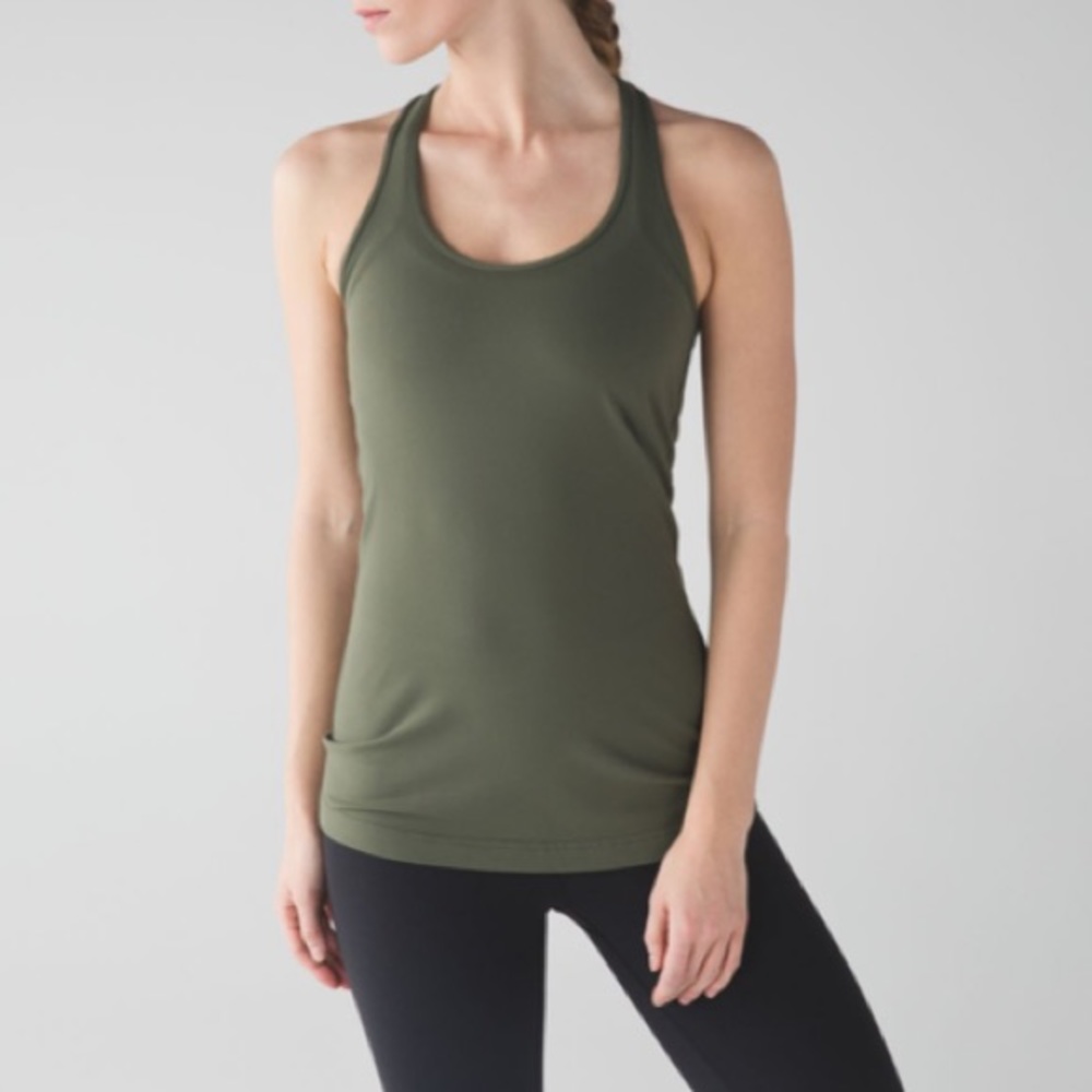 lululemon cool racerback tank - fatigue green